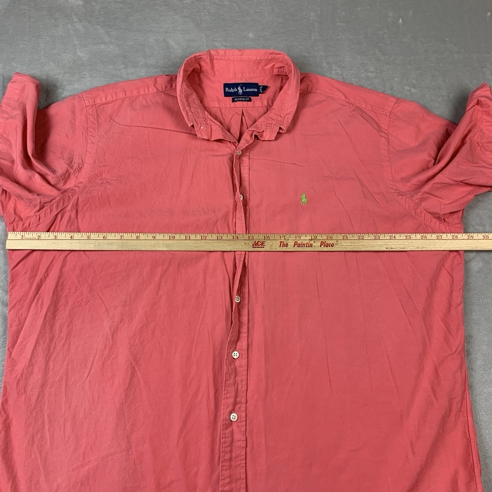 Polo Ralph Lauren Shirt Mens XL Salmon Short Sleeve Button Down Classic Fit - Picture 4 of 7